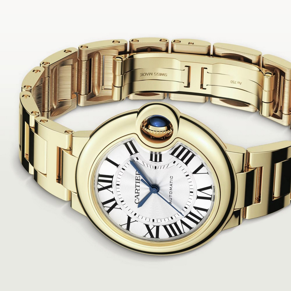 Đồng Hồ Cartier Ballon Bleu De Cartier Watch 33mm Nữ Vàng Trắng